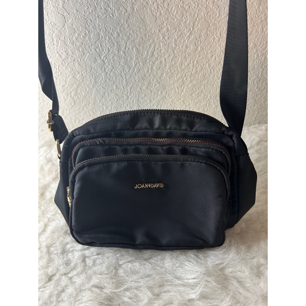 Joan & David Excursion Black Nylon Crossbody Bag Purse with Adjustable Strap
